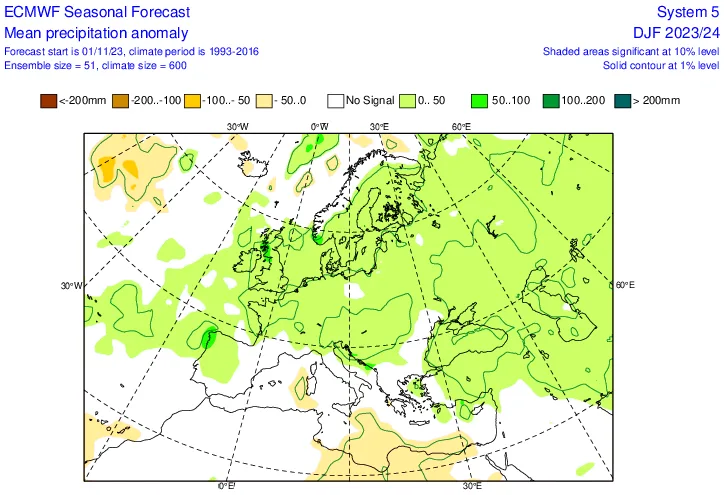 PREVISIONI METEO STAGIONALI : Aggiornamento del 19 Novembre 2023
