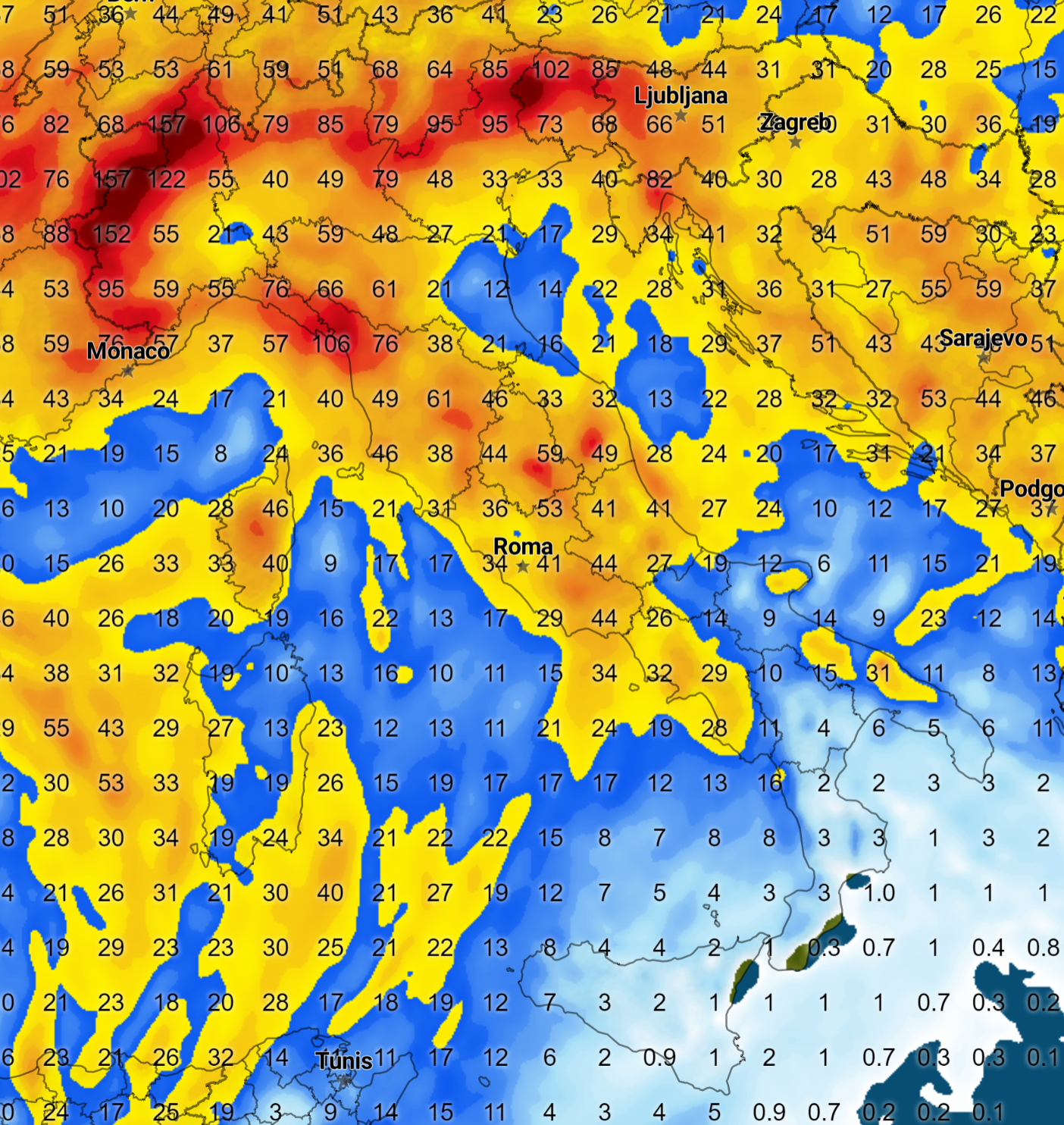 METEO NEWS: Tutta la pioggia dei prossimi 10 giorni