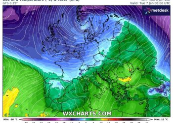 FOCUS: L’aria Artica sull’Europa, non riesce a valicare le Alpi