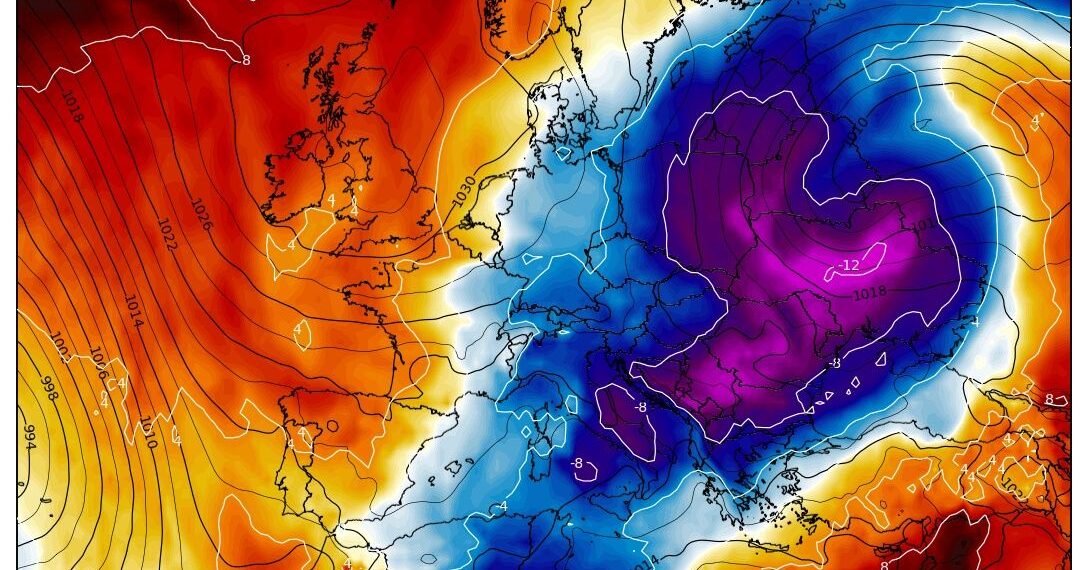 freddo aprile in arrivo con lobo artico e diminuzione delle temperature