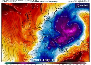 freddo aprile in arrivo con lobo artico e diminuzione delle temperature