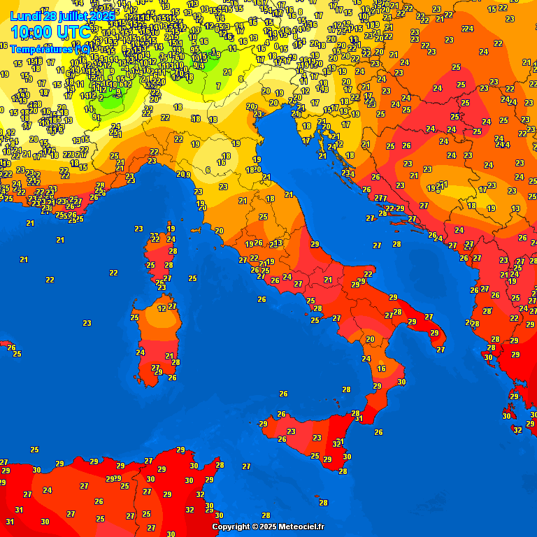Diminuzione Temperature Fine Luglio 2025: Italia Sotto la Media, Clima Autunnale in Piena Estate