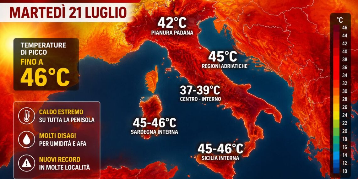 Picco del caldo: ecco quando potremmo raggiungere i 46 gradi