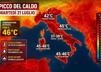 Picco del caldo: ecco quando potremmo raggiungere i 46 gradi