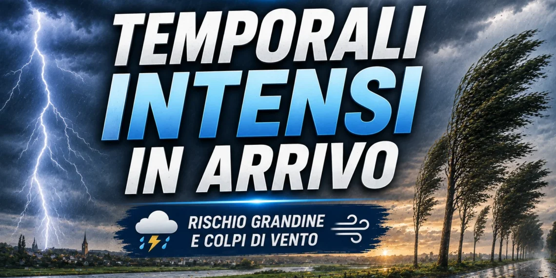 In arrivo intensi temporali con rischio alto di grandine e trombe d’aria