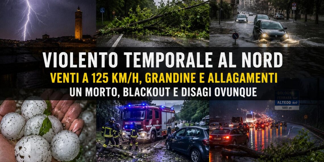 Violento temporale devasta il Nord Italia: un morto, venti a 125 km/h e città allagate