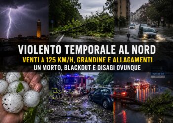 Violento temporale devasta il Nord Italia: un morto, venti a 125 km/h e città allagate
