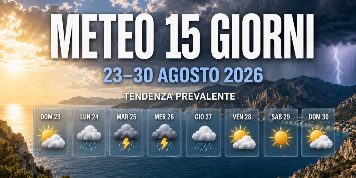 Meteo 15 giorni: fine agosto più instabile? La tendenza fino al 30