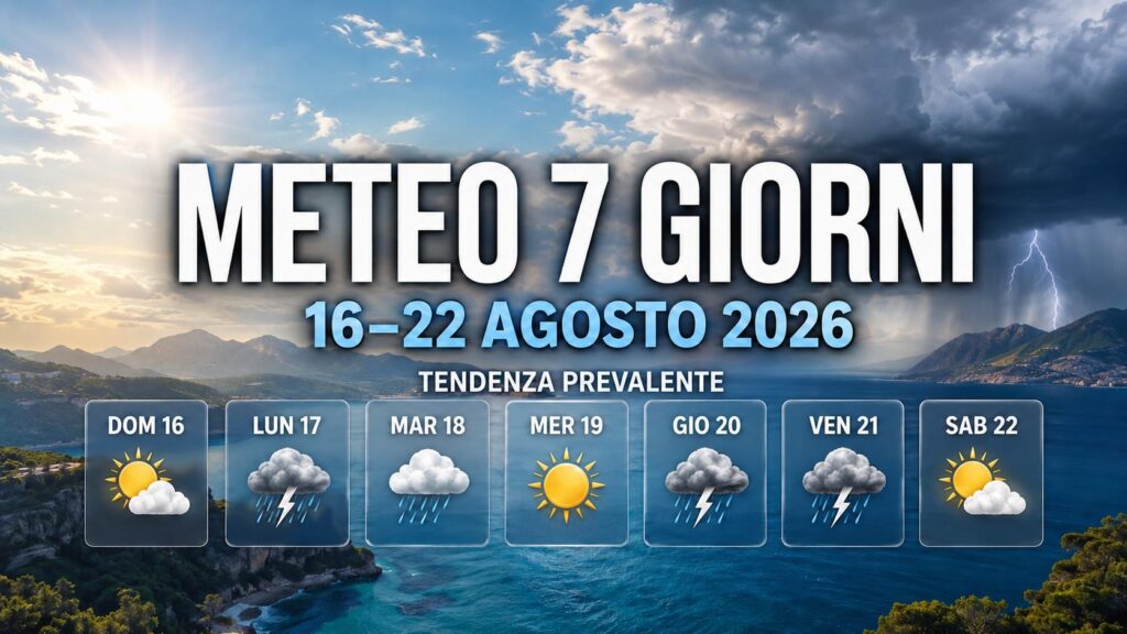 Meteo 7 giorni due break temporaleschi dopo Ferragosto