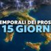 Piogge in Italia nei prossimi 15 giorni: il Paese sarà diviso in due